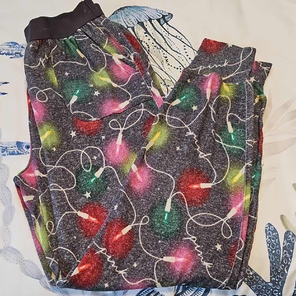 NWT PINK Victoria's Secret Holiday Sleepwear Lounge Pants, Womens Small